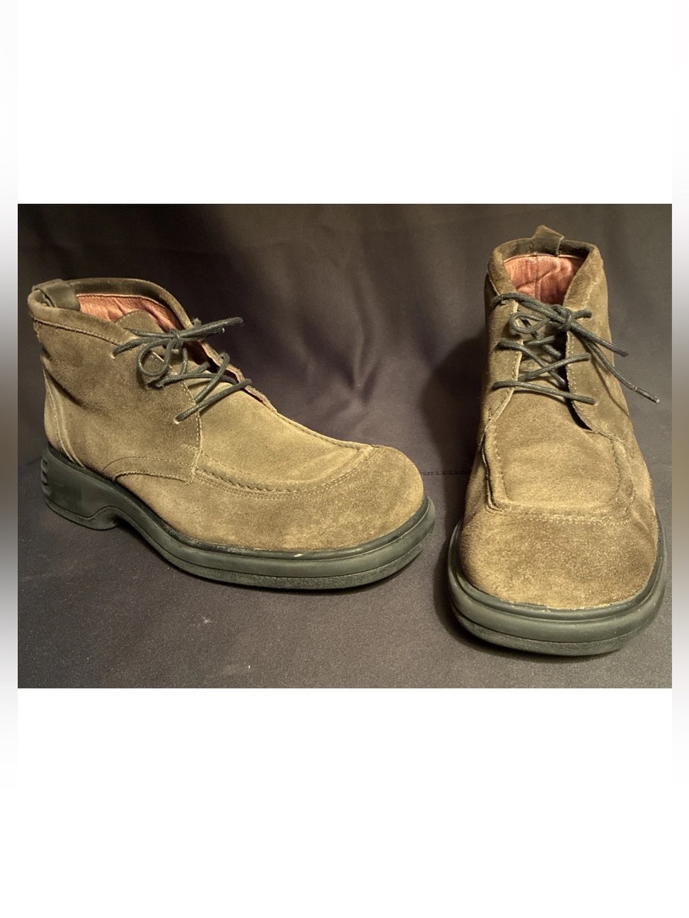 VTG 90s Shellys London Suede Boots Square Toe Made in EEC Chunky Grunge Chukka